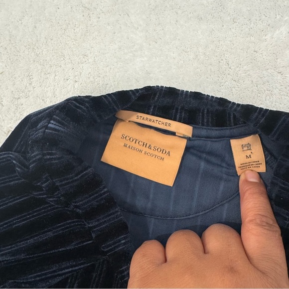 Scotch & Soda Stripe velvet midi dress size M - Picture 14 of 14